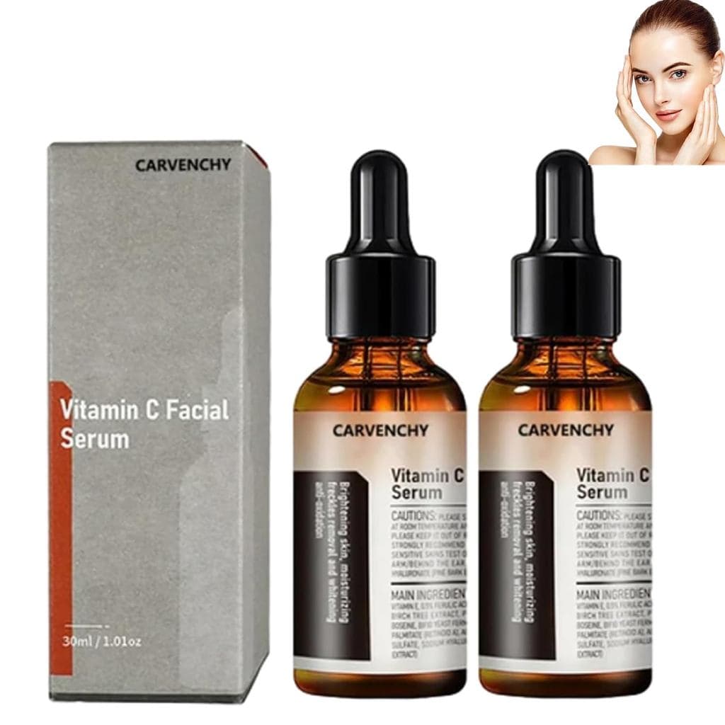 2PC CARVENCHY Sérum Facial de Vitamina C, Hidratação, Pele Hidratada, Sérum de Vitamina C, Sérum Facial Anti-Idade e Ant