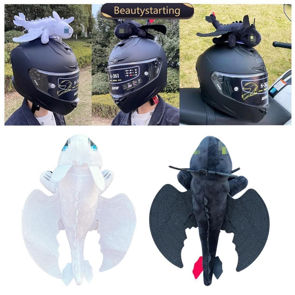 BEAUTYSTARTING Decoração De Capacete De Motocicleta Dragão Voador Boneca De Pelúcia Para Moto Acessórios De Chapéu De Bi