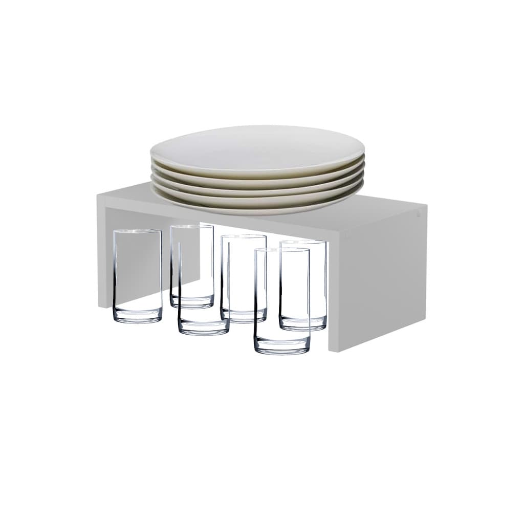 Organizador De Pratos Armário Suporte Organizador Multiuso Cozinha Copos Taças 40 cm mdf tx Branco