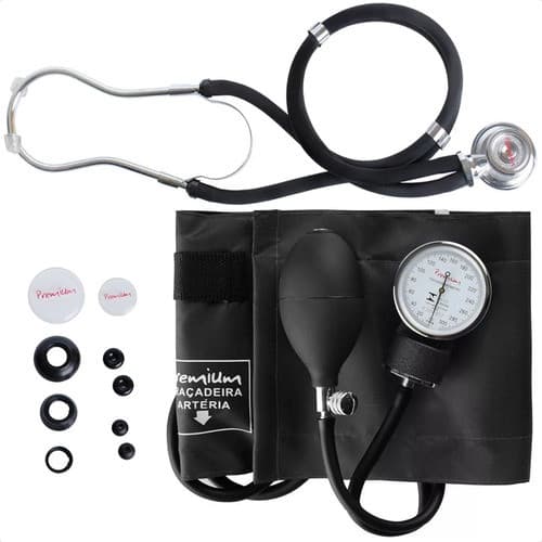 Aparelho De Pressão Arterial Manual C/ Estetoscópio Preto