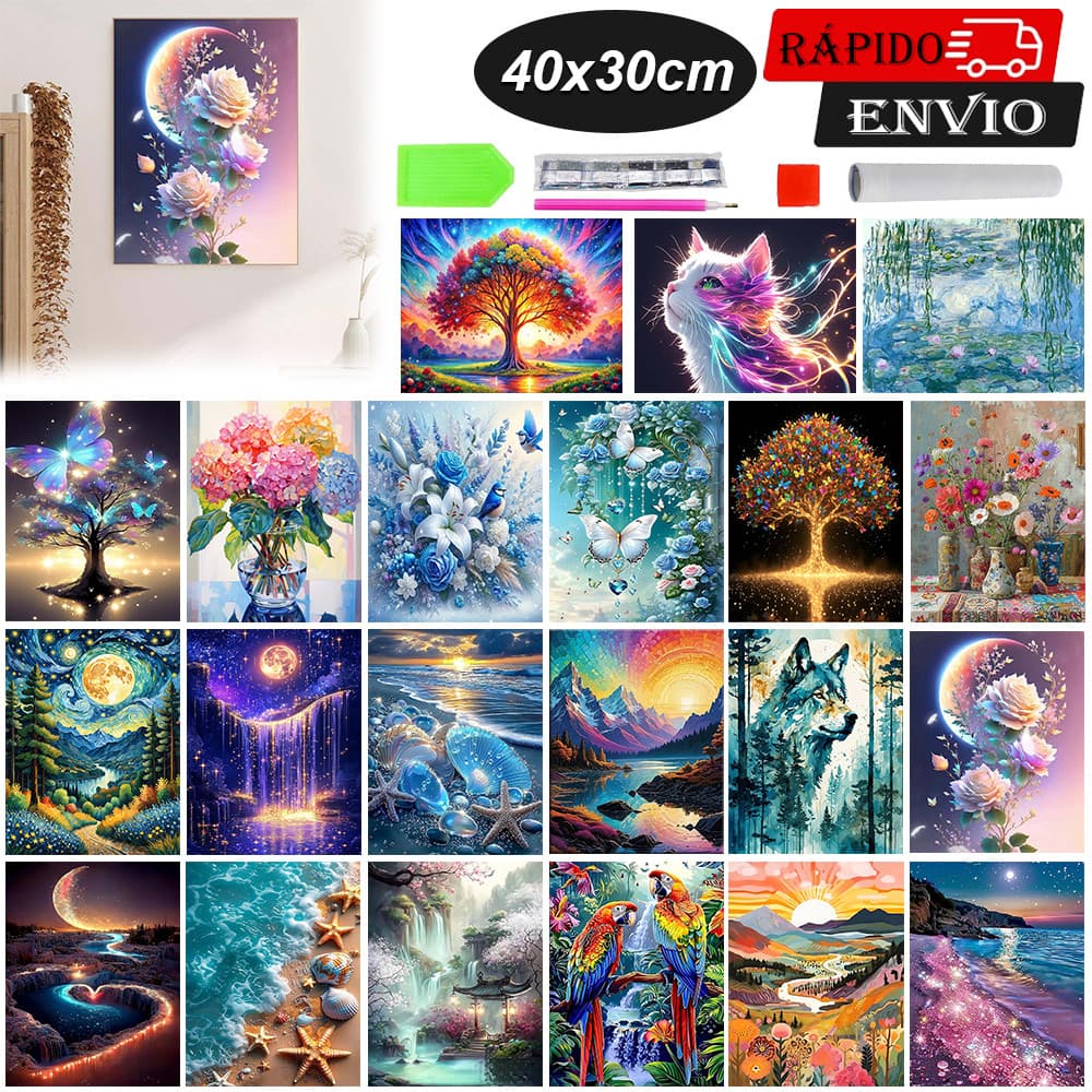 pintura de diamante 5D DIY pintura de diamante decoração de presente de relaxamento 40x30cm Diamante quadrado