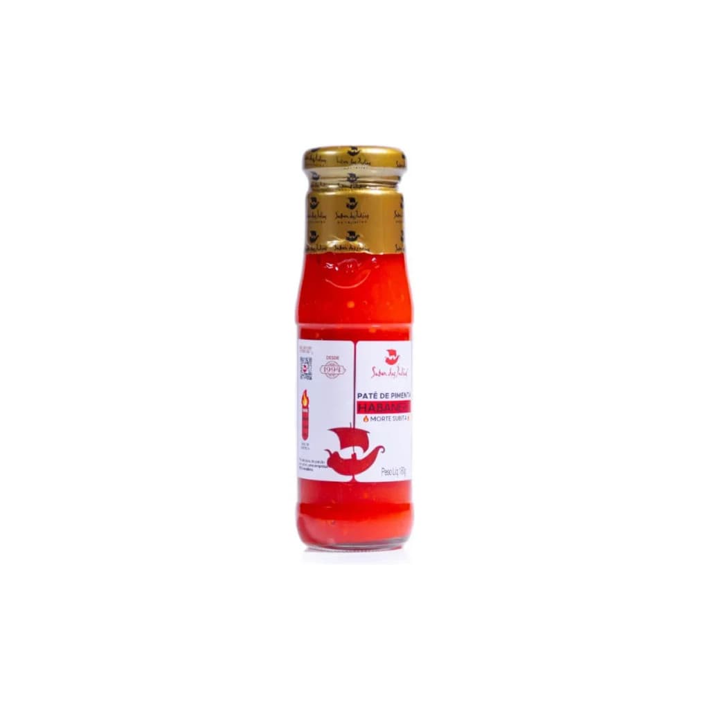 Pate de Pimenta Habanero 180 GR - Sabor das Indias (30 ANOS) Tempero Condimento Sem Gluten