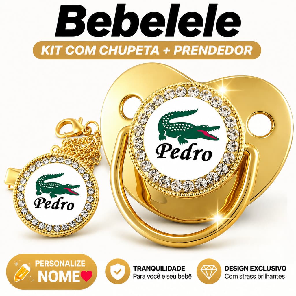 Chupeta para bebê menino, personalizada com nome e foto, indicada para P (0-6 meses)