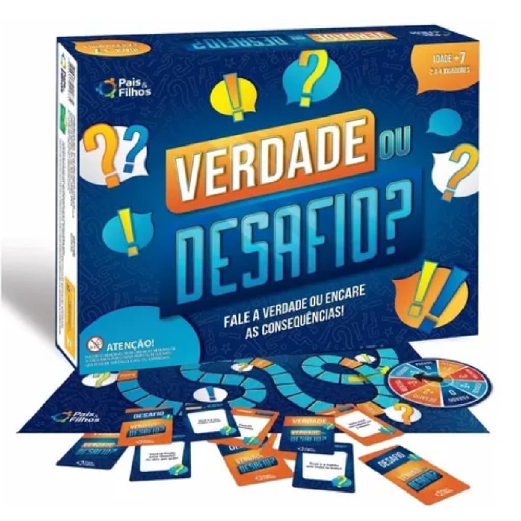 Jogo Verdade ou Desafio com Cartas Jogos de Tabuleiro Infantil +7 anos Brinquedo para a Familia