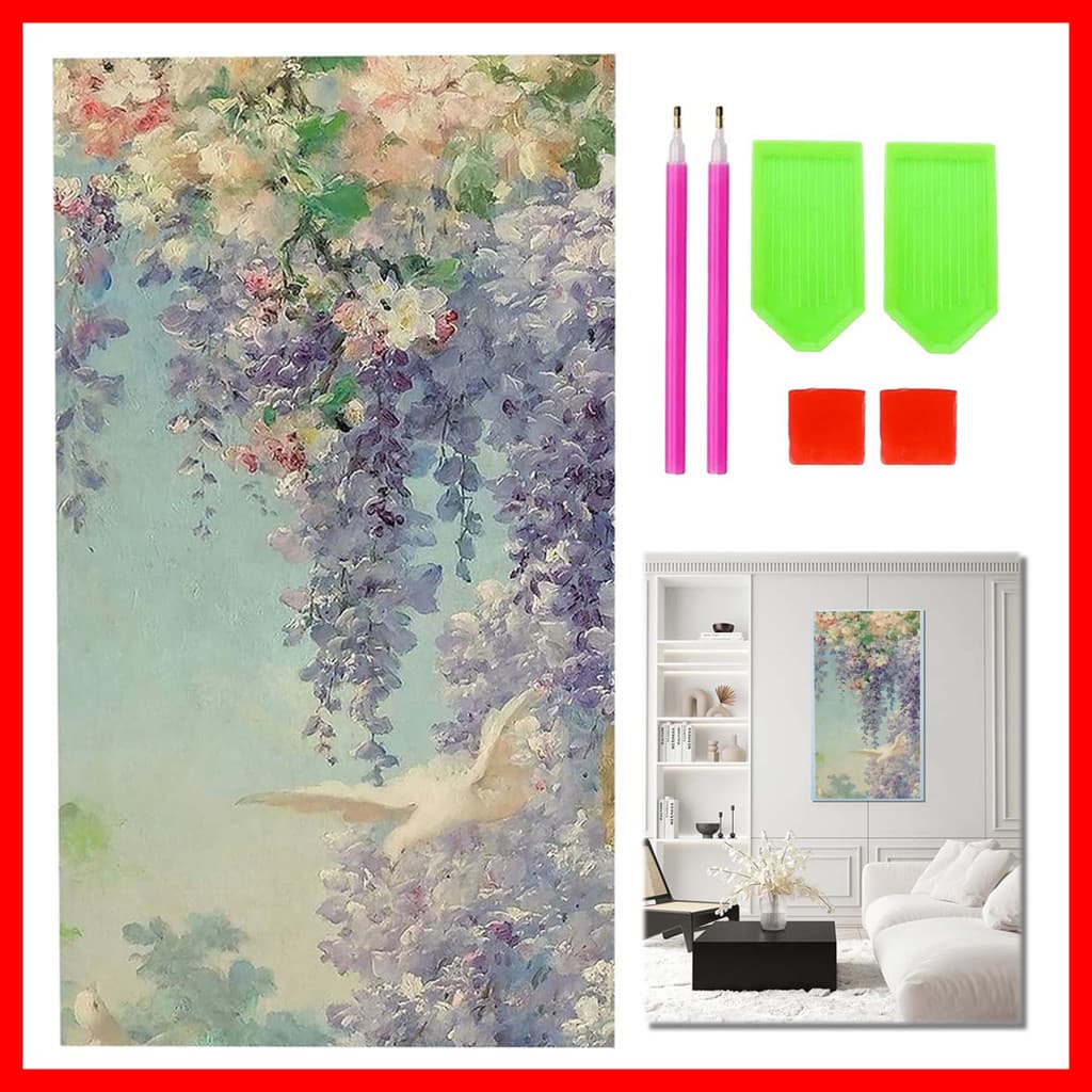 70 x 40 cm Wisteria Flor Pintura Diamante 5D Arte Diamante Cheio Diamante Tridimensional Gem Crafts