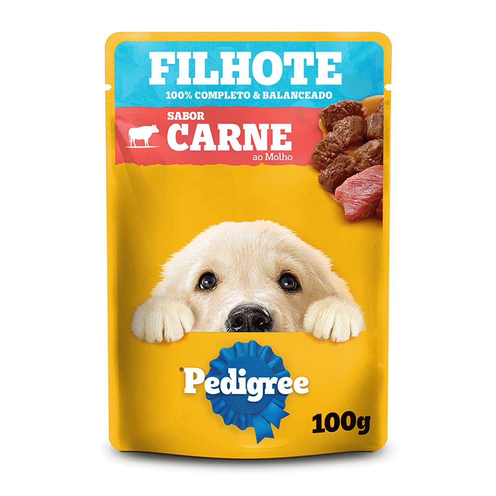 Ração Úmida Pedigree Cães Filhotes Carne ao Molho 100g