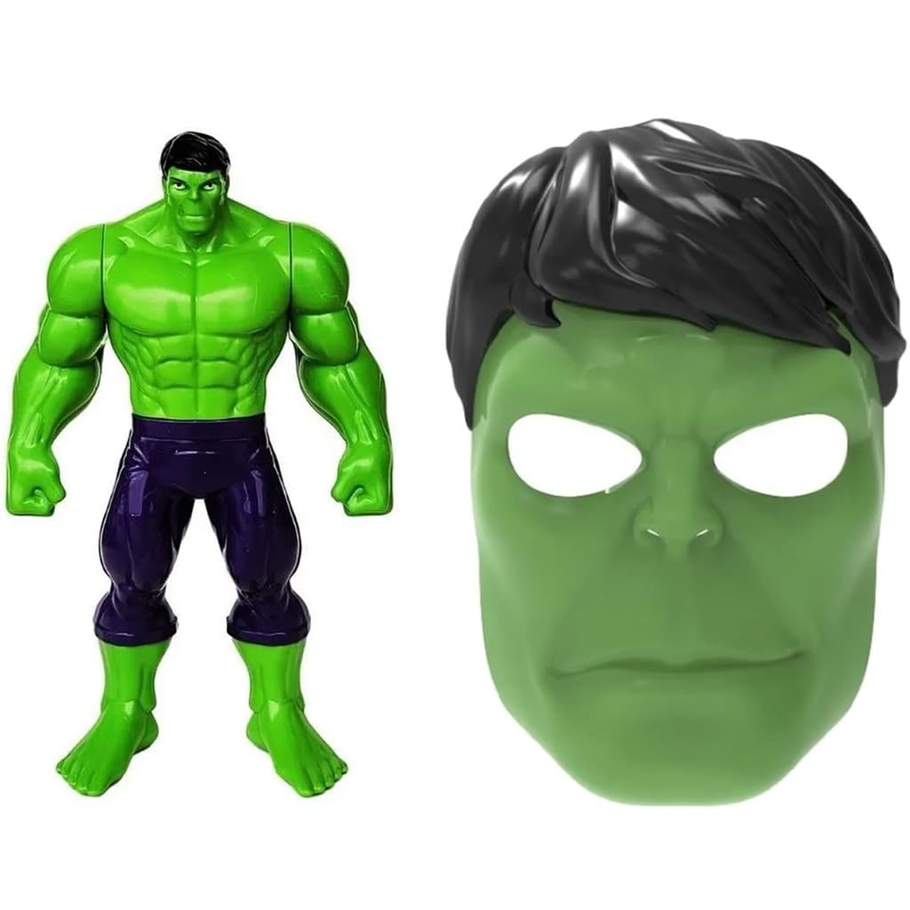 Boneco Hulk Marvel 22cm Articulado com Máscara Realista