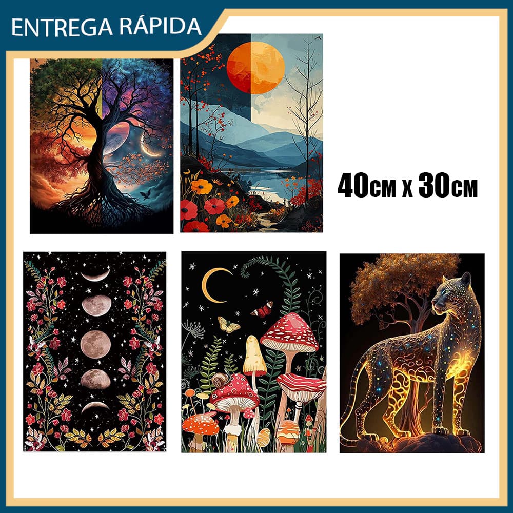 Kit Pintura De Diamante 5D Diamond Painting Diy No Brasil Pintura De Redondo Diamante Grande Diamond Art 40x30