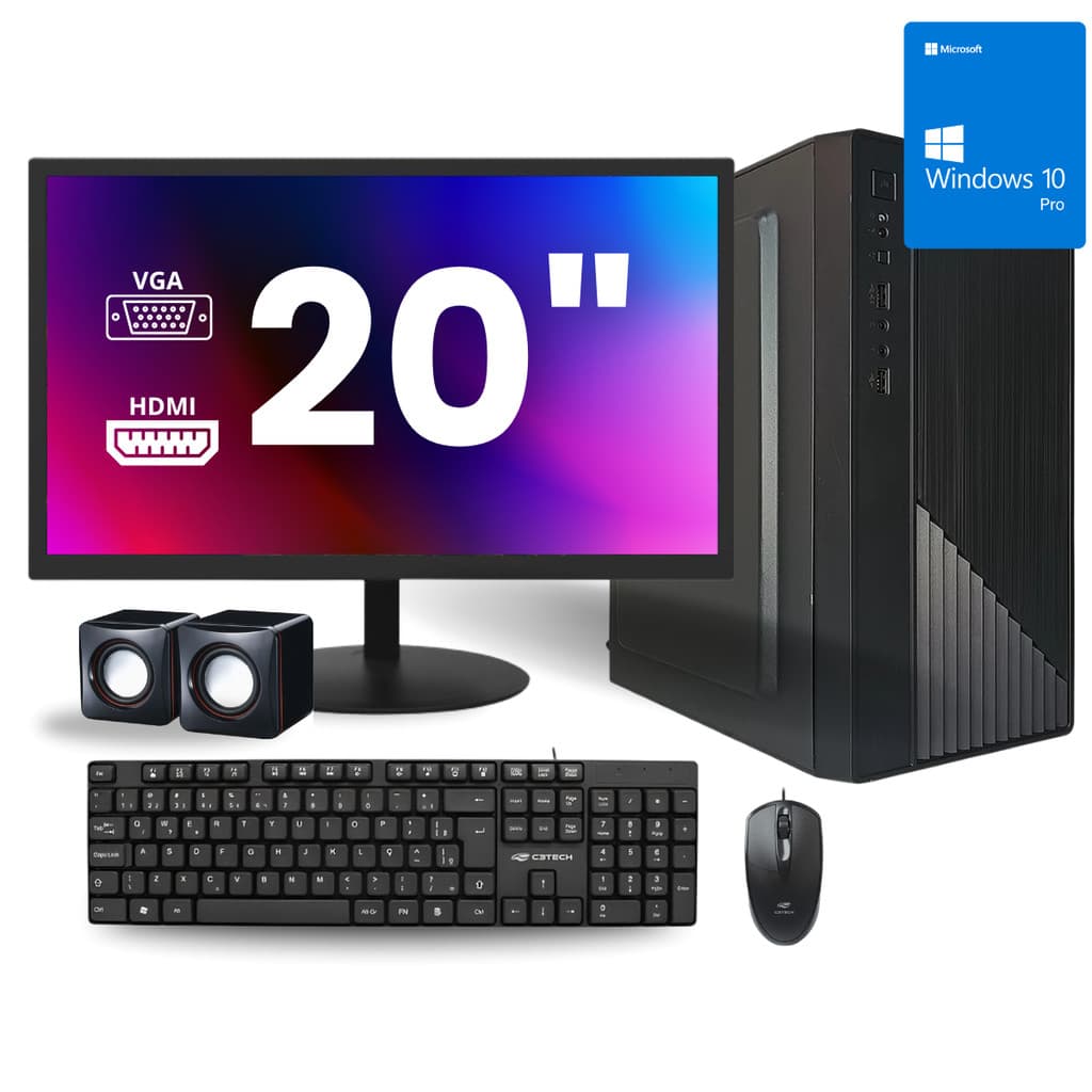 Computador Completo Intel Core I3 8gb M.2 256gb Monitor Led 20  W10
