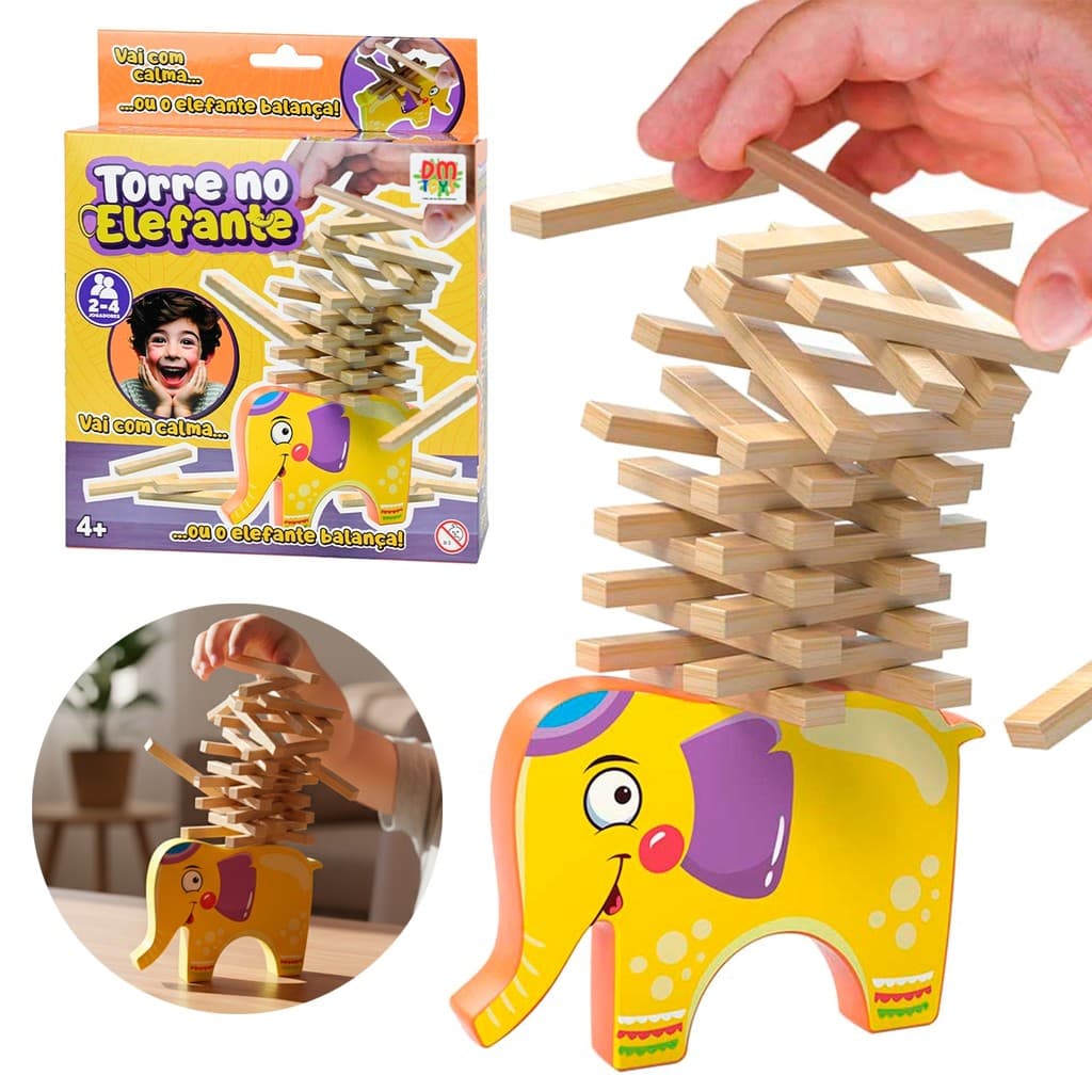 Jogo De Tabuleiro Torre No Elefante Para Família E Amigos Brinquedo Competitivo De Equilíbrio