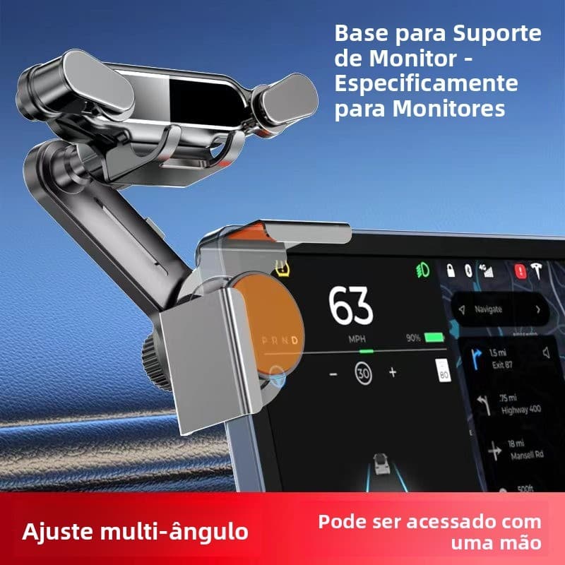 Suporte de celular para carro em liga metálica, suporte metálico para veículos de nova energia, suporte de celular mais 