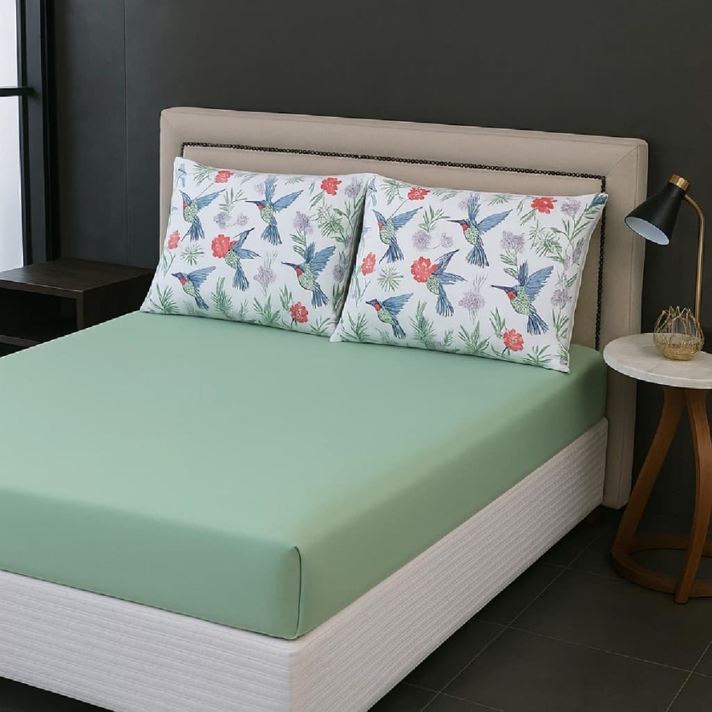 Kit Jogo De Cama Malha 100% Algodão Solteiro Casal Queen King Lençol Com Elástico E Fronha Estampada Com Zíper