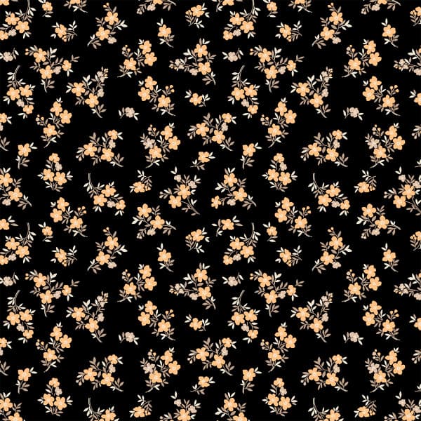 Tecido Tricoline Flores Do Outono Amarelo E Preto 100% Algodão Bolsas Luxo Costura Criativa Quilting