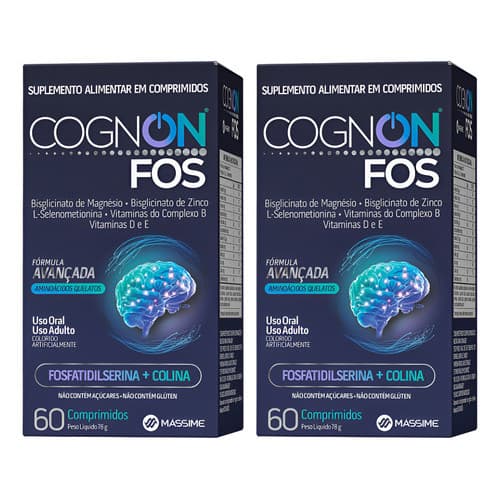 2x  Cognon Fos Vitaminas E Minerais P/ Memória 60cpr Massime
