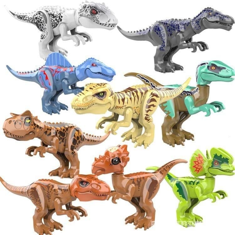 Modelo de Dinossauro Jurássico Feito à Mão, Brinquedo Infantil, Blocos de Montar de Dinossauro Lego QN8F ESPM