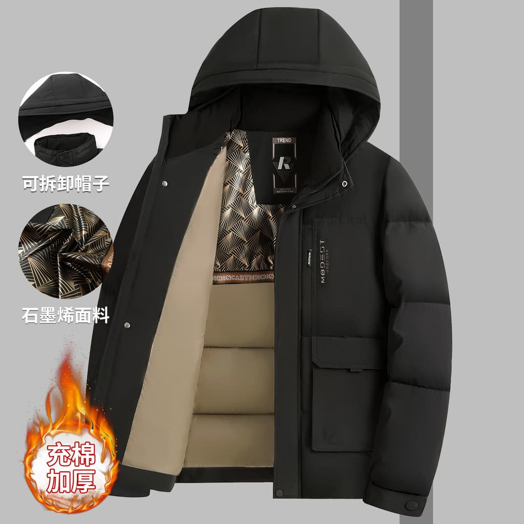 Pai jaqueta de inverno acolchoada jaqueta acolchoada para idosos de meia-idade jaqueta acolchoada espessada masculina de