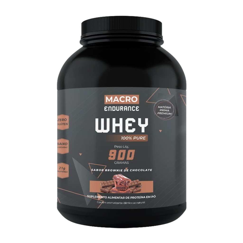 Whey Protein 100% Pure 900g Sabor Brownie de Chocolate