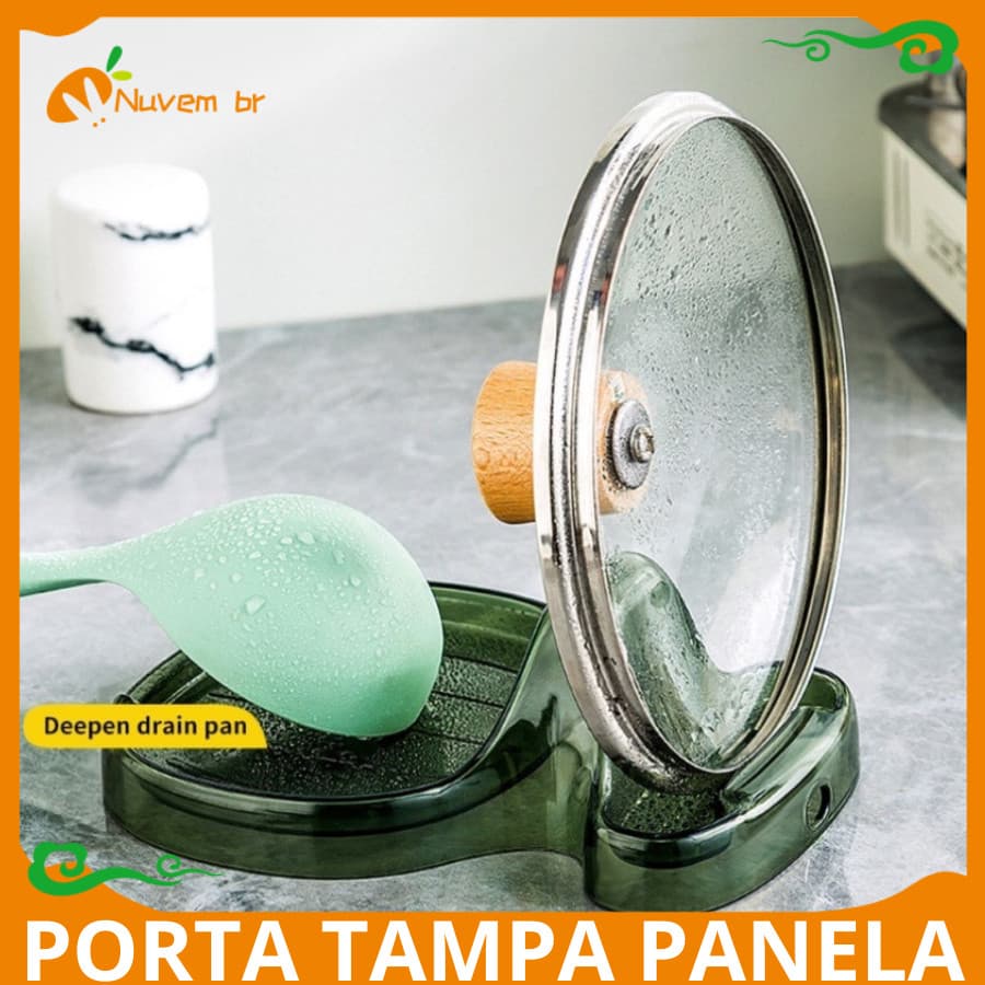 Suporte Acrílico Porta Tampas Panelas e Descanso apoio de colher Cozinha organizador universal Espátula Multiuso  NUVEM