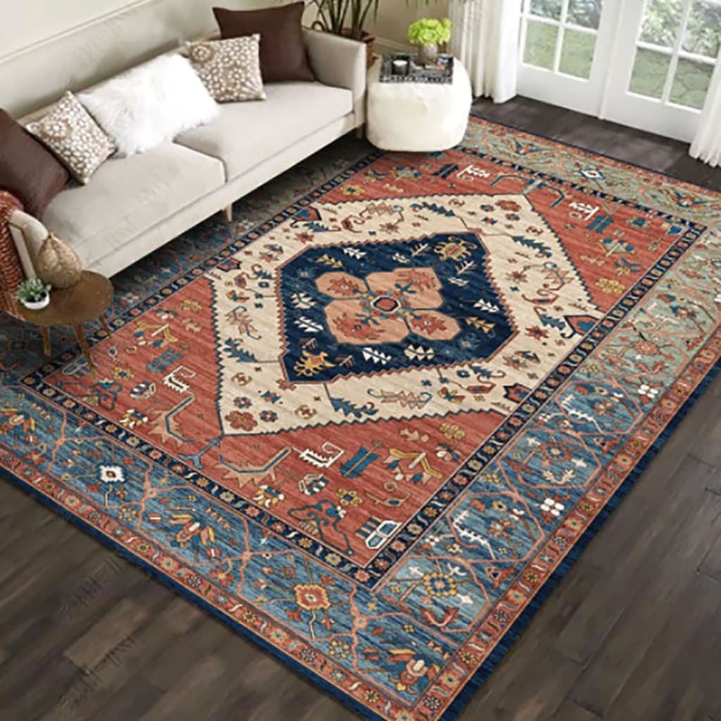 [Novo produto] Tapete antiderrapante estilo étnico doméstico americano estilo europeu sala de estar sofá tapete de mesa 