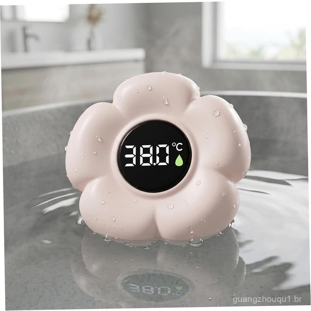 Termômetro de Banho para Bebês, Termômetro de Banho em Forma de Flor de 8cm com Display Digital, Termômetros Flutuantes 