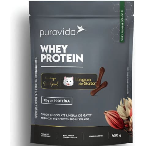 Whey Protein Sabor Chocolate Lingua de Gato 450G