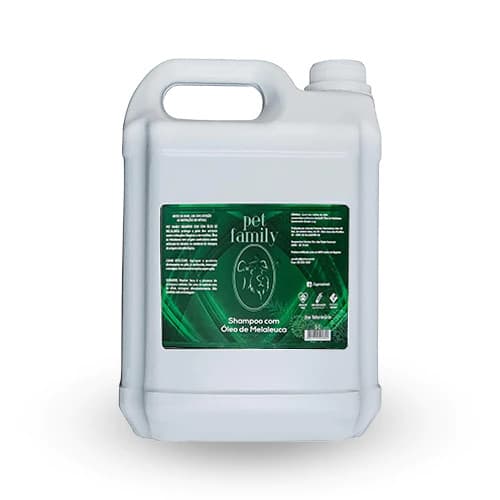 Shampoo Pet Concentrado Óleo de Melaleuca Para Banho Cães e Gatos Pet Family 5L