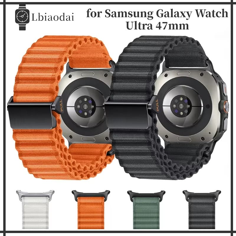 Pulseira De Nailon De Masculino Para Samsung Galaxy Watch Ultra 47mm Pulseira Para Relógio Smartwatch Samsung Galaxy