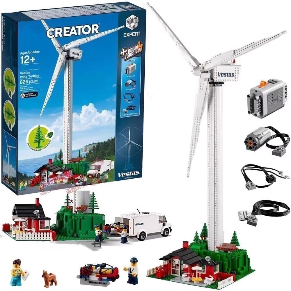 Compatível com o brinquedo de blocos de montar LEGO Creative Series 10268 Turbina Eólica Elétrica Vesta