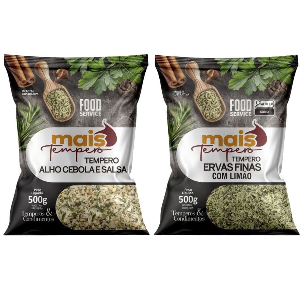 Tempero Alho Cebola Salsa 500g + Ervas Finas Com Limão 500g Kit Sabor E Qualidade - Mais Tempero - MAIS TEMPERO OFICIAL