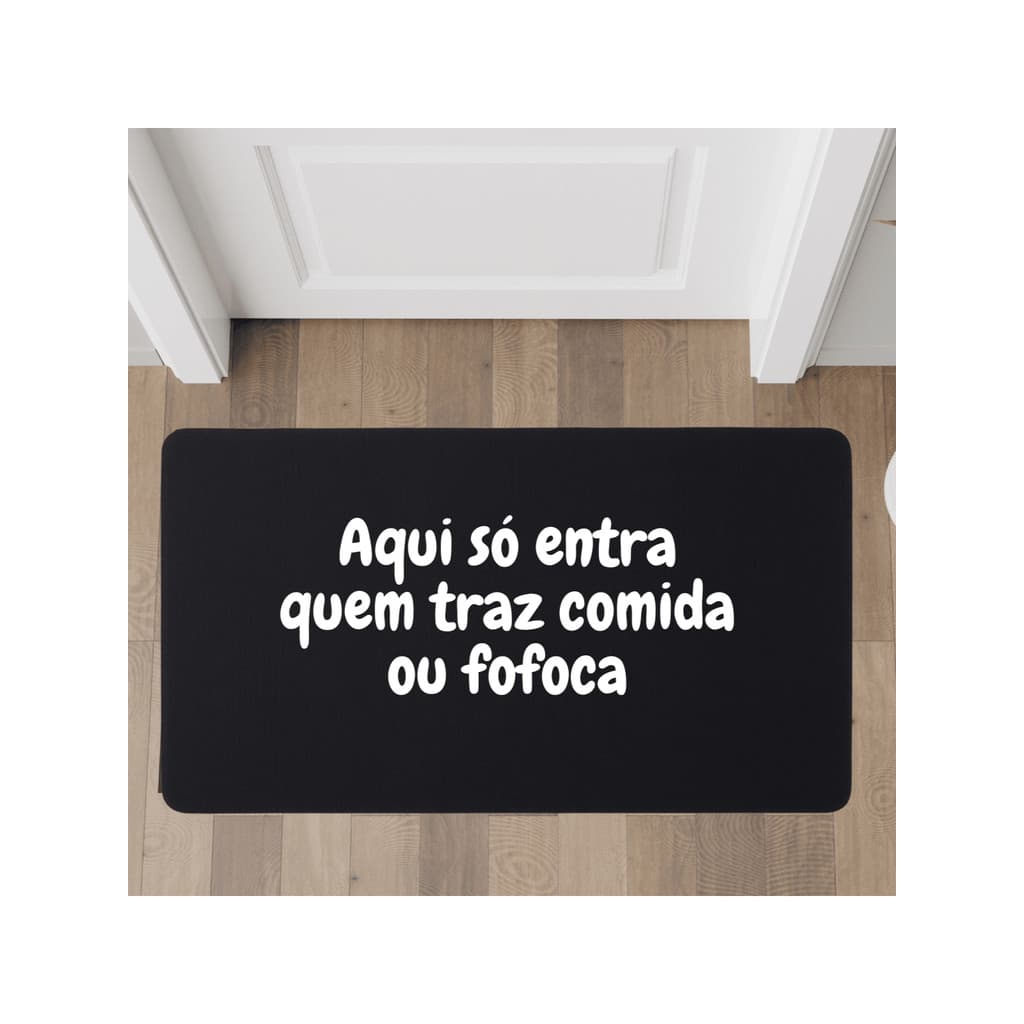 Tapete Comida ou Fofoca Porta Sala Antiderrapante Decorativo De Quarto Sala Cozinha Decorativo