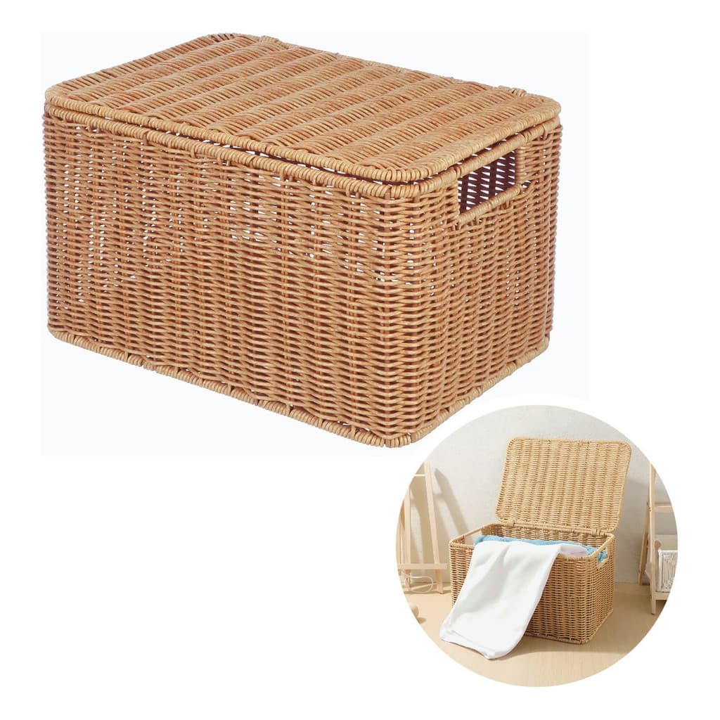 1 Cesto Caixa Organizador Tipo Vime Quarto Banheiro Rattan