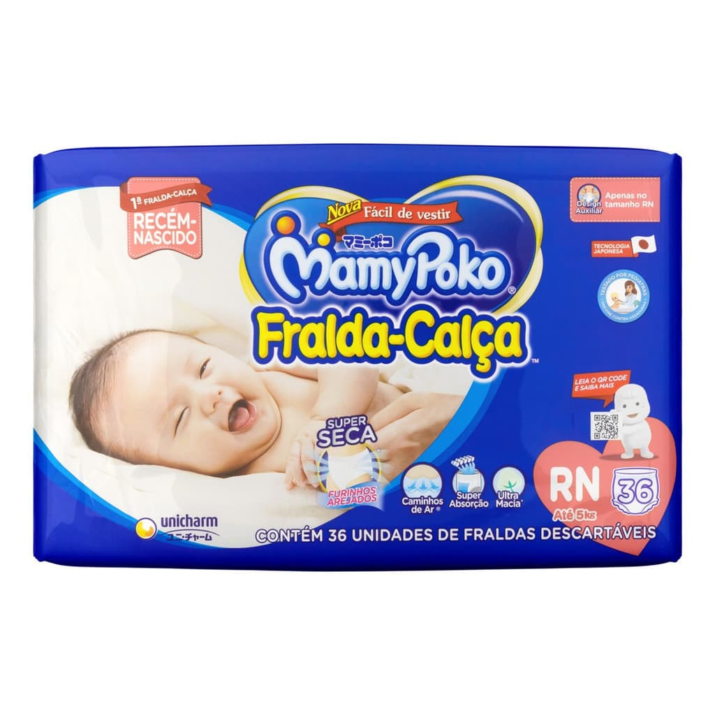 Fraldas Mamypoko Recém-nascido Super Seca Calça Rn