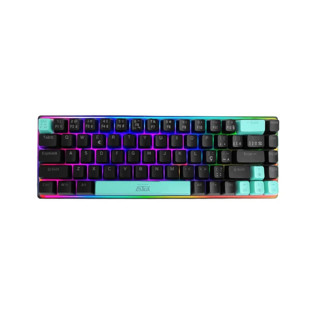 Teclado Mecânico Gamer Compacto 68 Teclas USB RGB Silencioso Para Setup e Jogos Competitivos