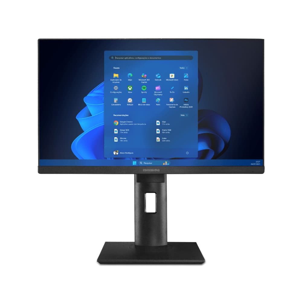 Computador All In One Concórdia Core i7 14700 8GB DDR5  SSD 256GB 23.8'' Full Hd  Webcam Wifi FreeDos Preto