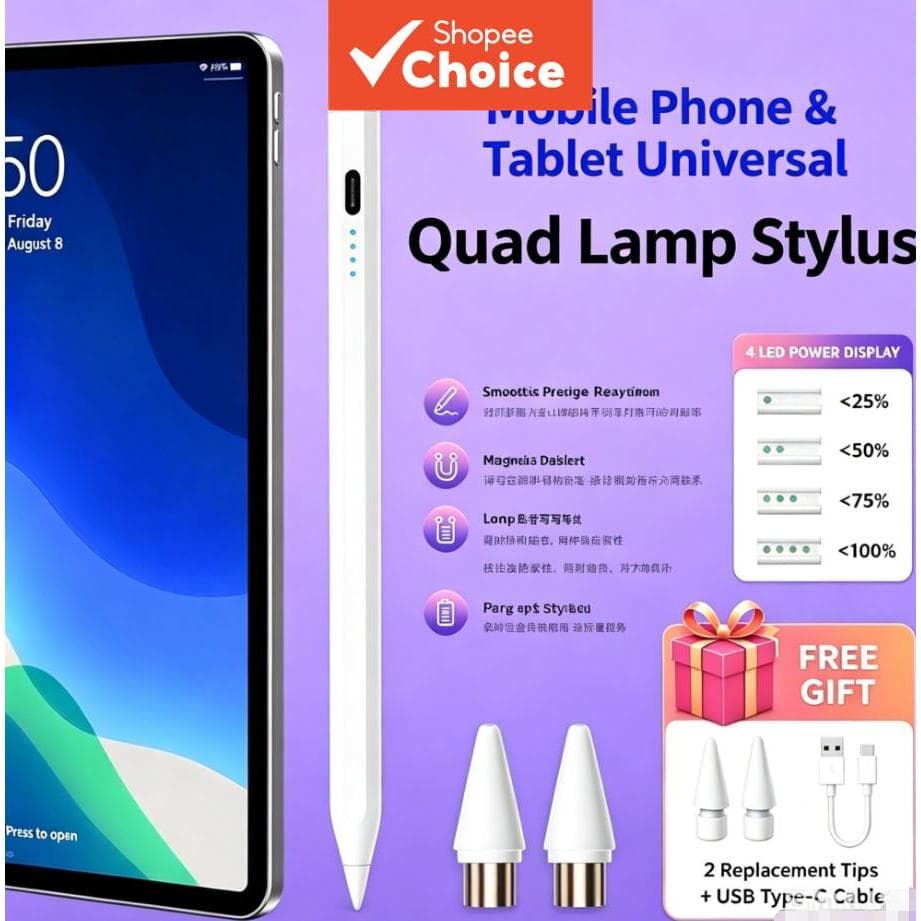Caneta Universal Stylus, escrita suave, sem desconexão, compatível com celulares e tablets iOS e Android
