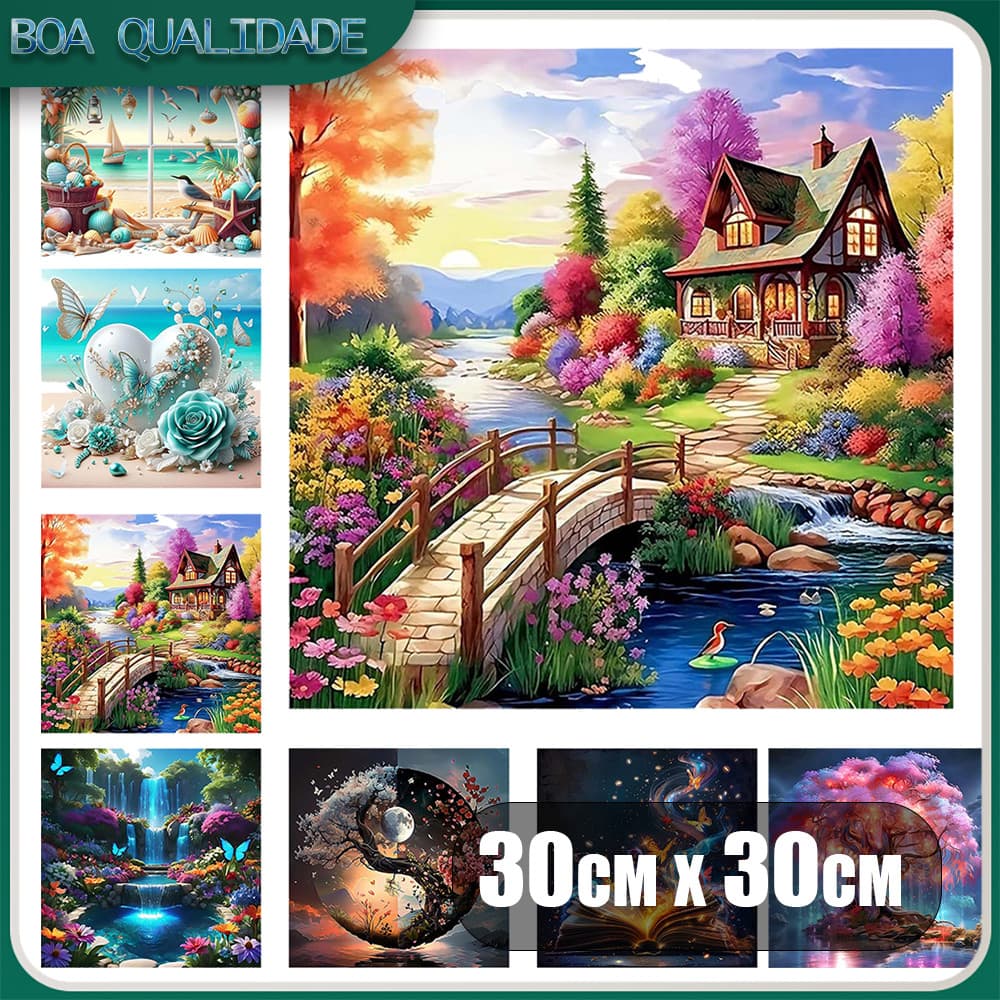 Diamante Art Pintura Diamante 5D Pintura De Pintura Diy 5D Diamante Quadrado Com 30x30cm Paisagem Variados
