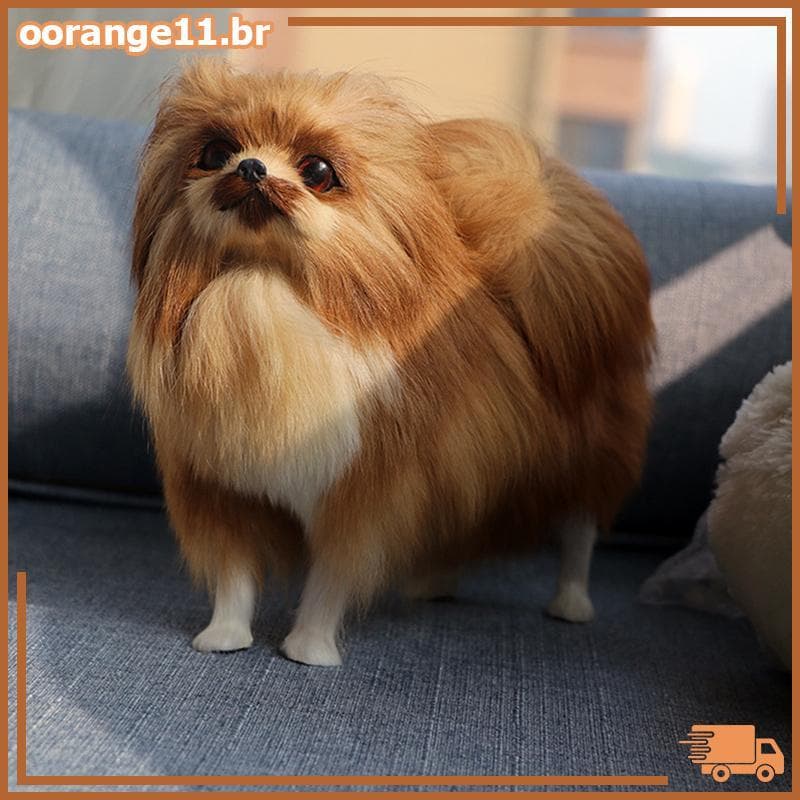OORAN Realista Pomeranian Simulação Brinquedo Cão Filhote De Cachorro Companheiro Artesanal Gota Brinquedos Para Animais