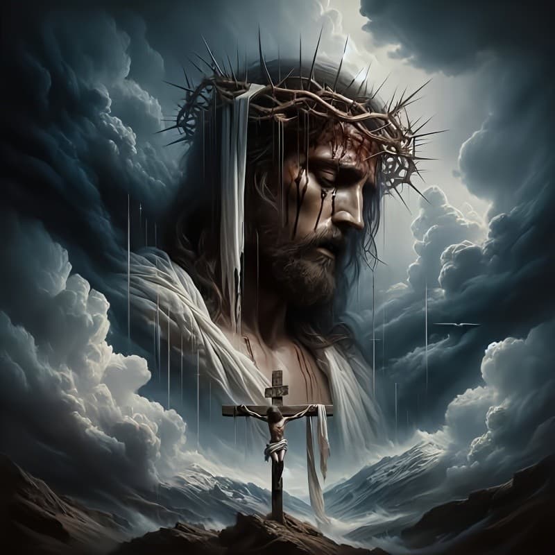 Jesus Cristo Coroa De Espinhos E Cruz Conjunto De Pintura Diamante 5D-Arte Em Mosaico De , Efeito 3D DIY Decoração De Pa