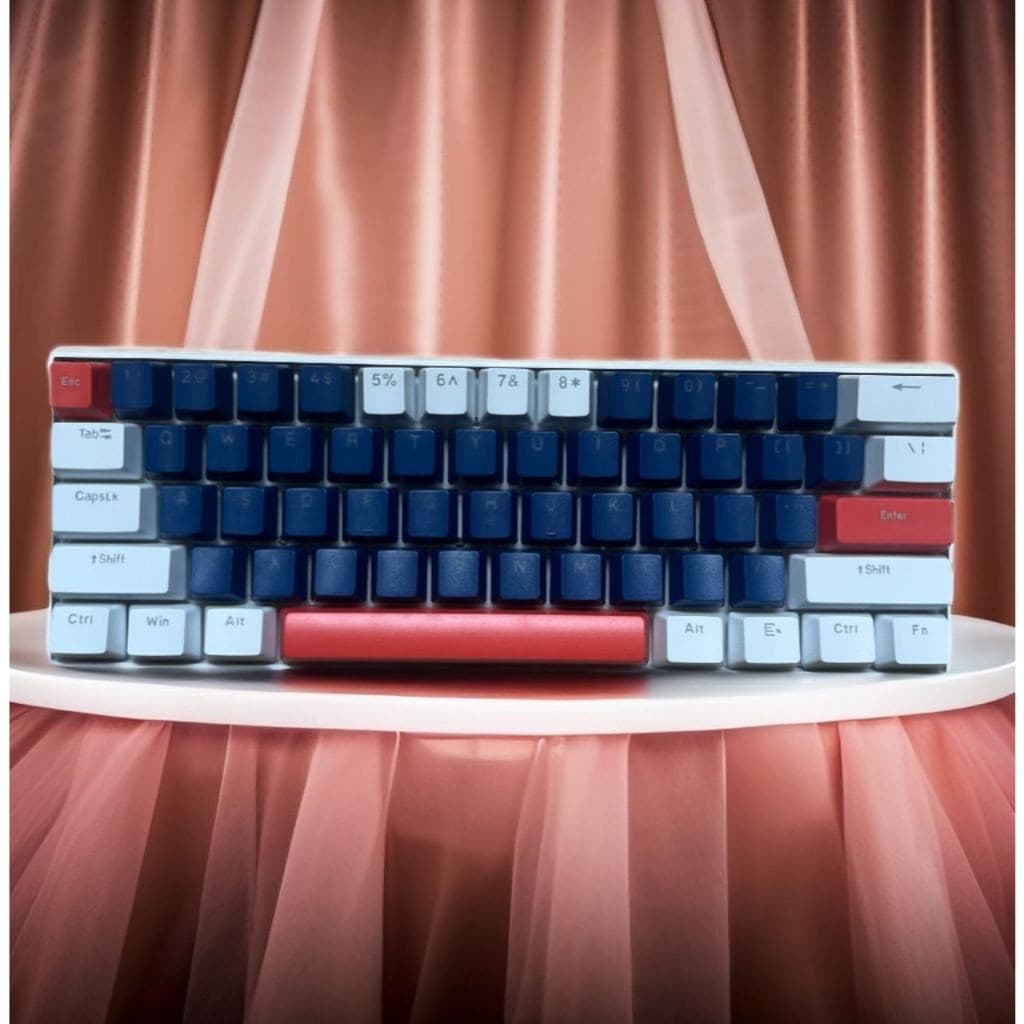 Teclado mecânico T60 com troca a quente RGB luz mista 61teclas duas cores, switch azul portátil
