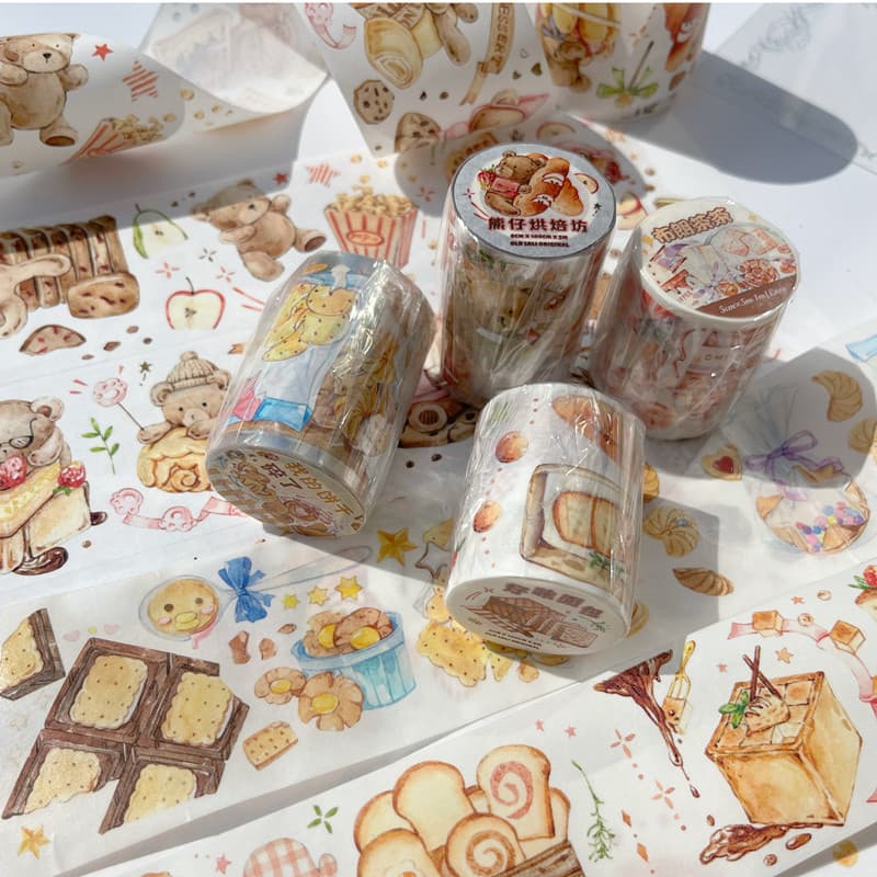 Girl17 sênior Lolita Original urso padaria pão pet Washi notebook fita notebook Goo cartão adesivo