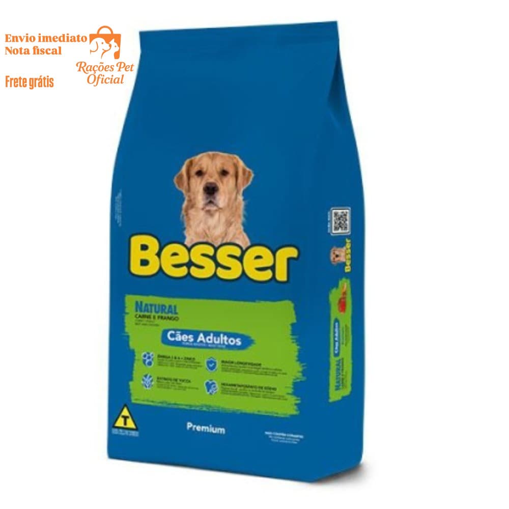 Ração Premium Besser 25kg Para Cachorro Adultos Médio e Grande Porte Carne e Frango