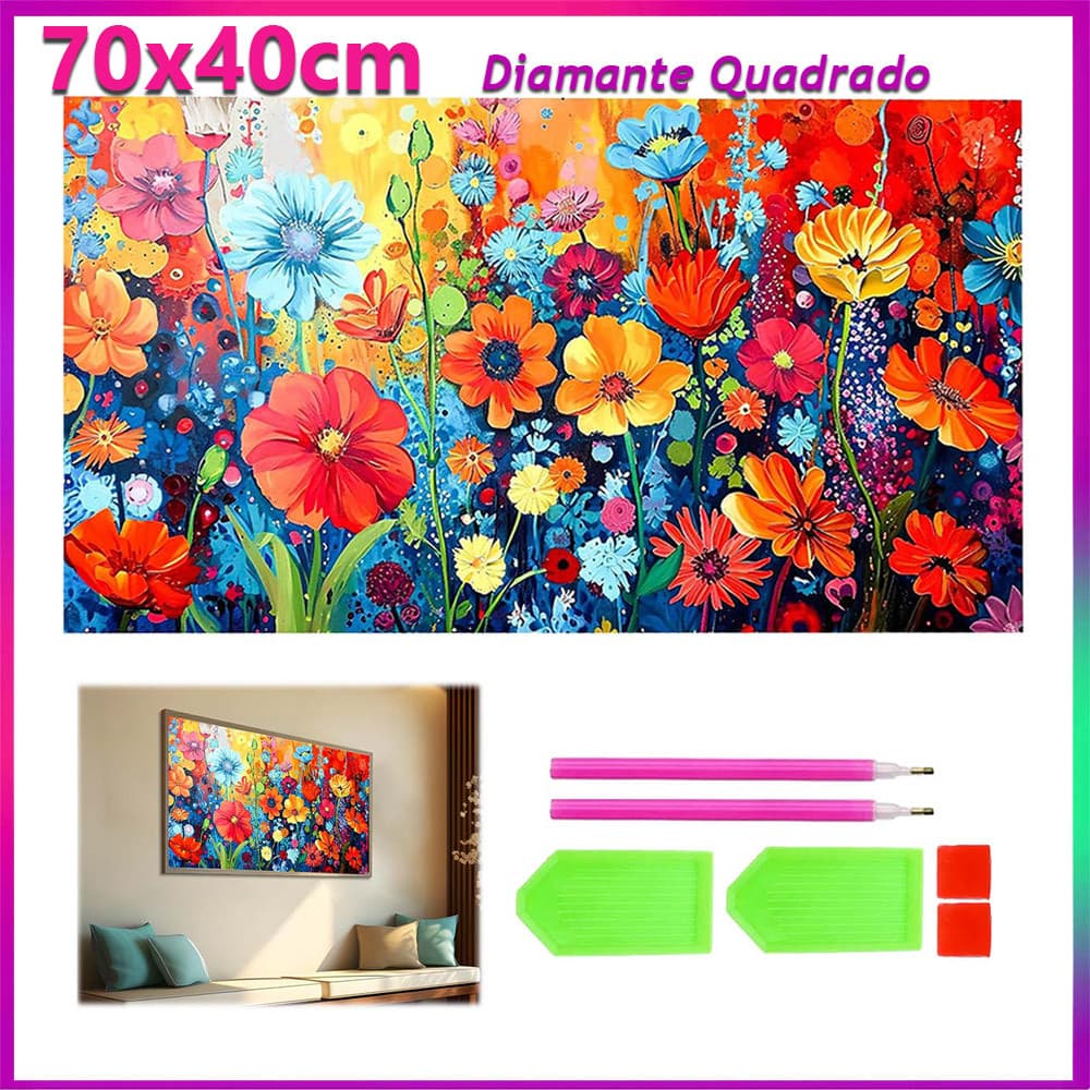 70x40cm Flores Desabrochando pintura de diamante pintura de diamante 5D decoração de parede doméstica  Diamante quadrado
