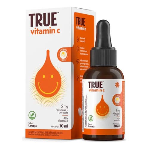 True Source Vitamina C Liquid 30ml Suplemento Líquido Laranja