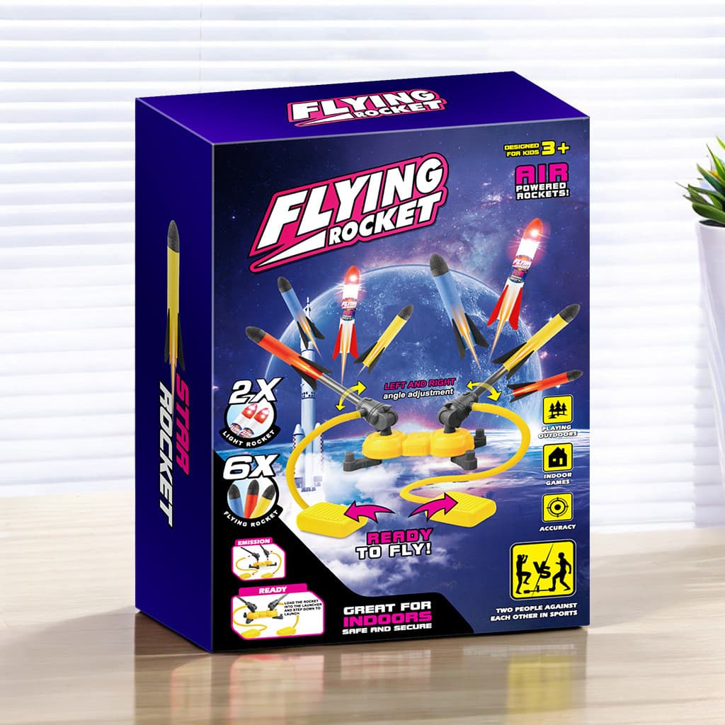 [Brinquedos educativos] Novo estilo duplo foguete competitivo lançamento brinquedos infantis festa ao ar livre brinquedo