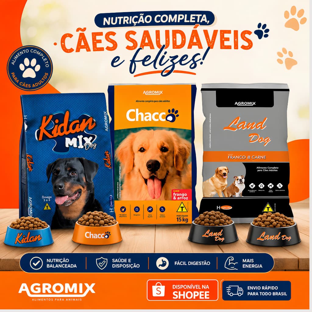 RAÇÃO CACHORRO CÃO ADULTO 15 kg KIDAN - CHACCO - LAND