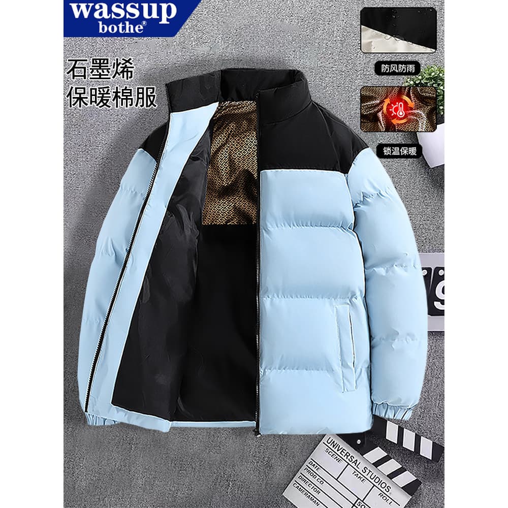 WASSUP Jaqueta acolchoada de grafeno de inverno masculina jaqueta acolchoada quente Casual jaqueta espessada jaqueta de 