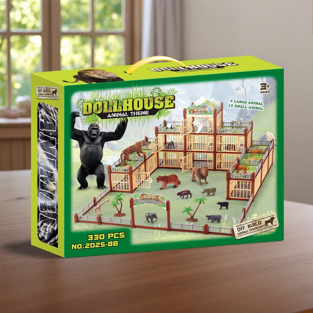 [Brinquedos educativos] novo estilo crianças Diy simulação zoológico cedo brinquedos educativos família jogos de mesa pa