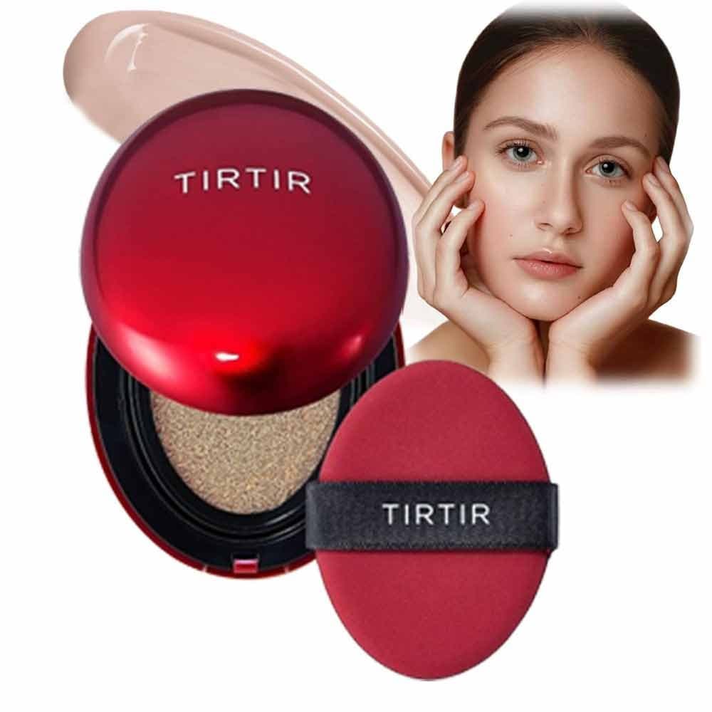 Base líquida da marca TIRTIR com almofada, base líquida rosa 18ml P7PU VNS3