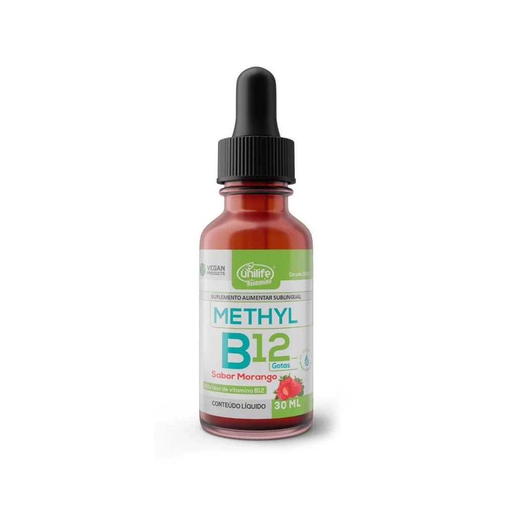 Suplemento Líquido Methyl Vitamina B12 Sabor Morango 30ml