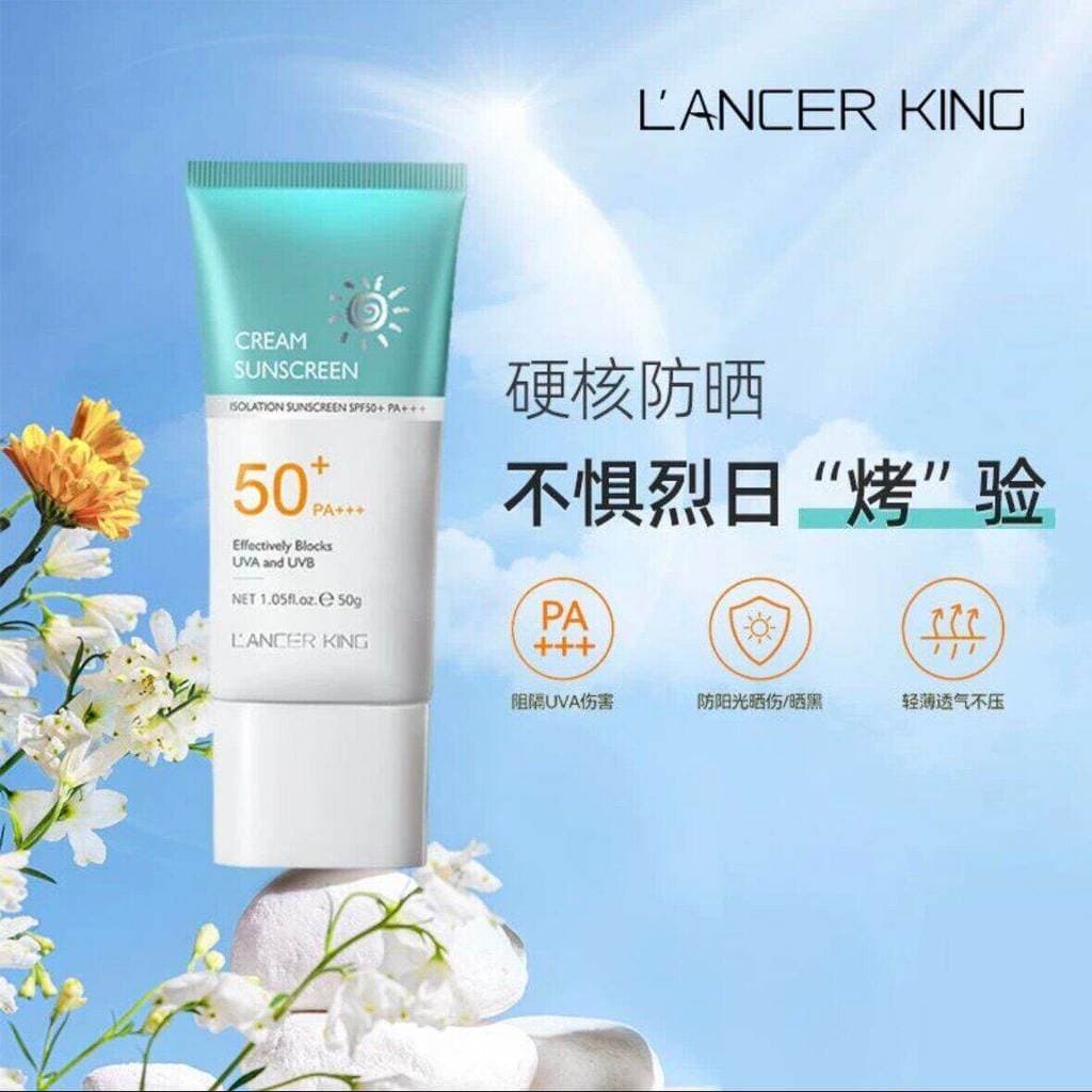 Protetor solar Lancer King FPS50 + Protetor solar Facial 50g Protetor solar de núcleo rígido Protetor solar refrescante 
